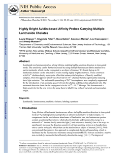 NIH Public Access Author Manuscript J Photochem Photobiol B