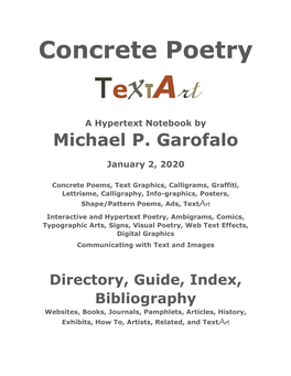 Textart a Hypertext Notebook by Michael P