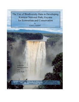 The Use of Biodiversity Data in Developing Kaieteur National Park, Guyana for Ecotourism and Conservation