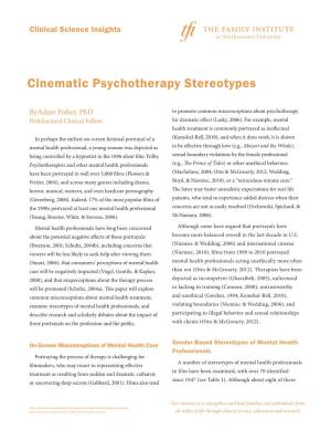 Cinematic Psychotherapy Stereotypes