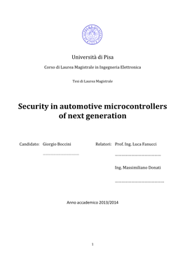 Security in Automotive Microcontrollers of Next Generation