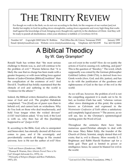 A Biblical Theodicy by W