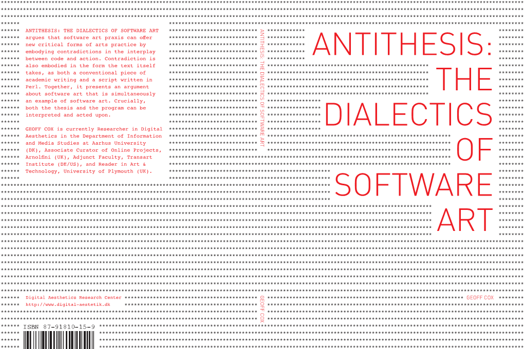 Antithesis: the Dialectics of Software