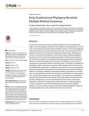 Early Gnathostome Phylogeny Revisited: Multiple Method Consensus