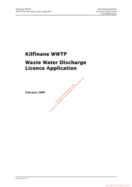 Kilfinane WWTP Waste Water Discharge Licence Application