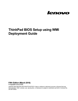 Thinkpad BIOS Setup Using WMI Deployment Guide