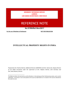 Intellectual Property Rights in India