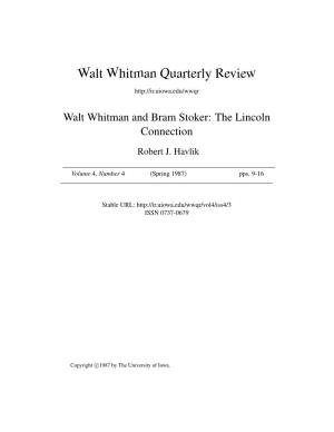 Walt Whitman Quarterly Review