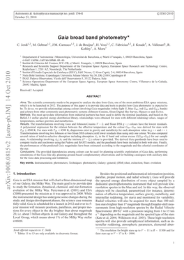 Gaia Broad Band Photometry