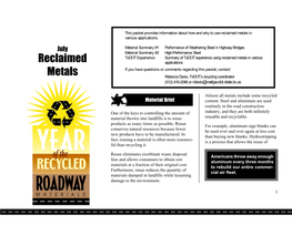 Reclaimed Metals in Various Applications