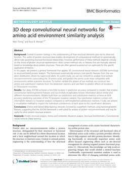 3D Deep Convolutional Neural Networks for Amino Acid Environment Similarity Analysis Wen Torng1 and Russ B