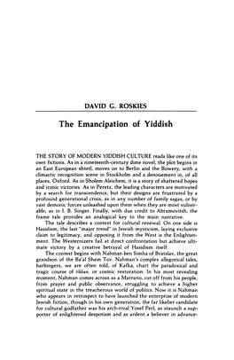 The Emancipation of Yiddish