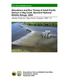 Abundance and Run Timing of Adult Pacific Salmon in Big Creek, Becharof National Wildlife Refuge, 2004 Alaska Fisheries Data Series Number 2005–12