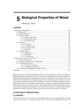 Biological Properties of Wood Chapter 5