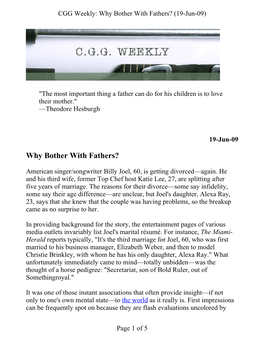 Why Bother with Fathers? (19-Jun-09)