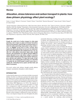 How Does Phloem Physiology Affect Plant Ecology?
