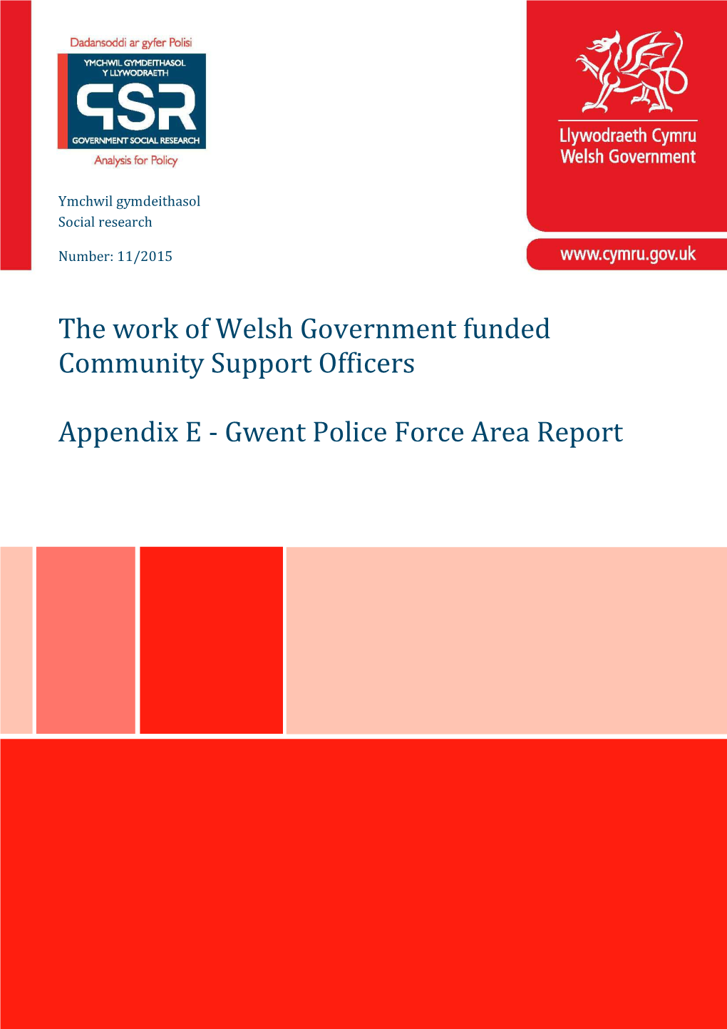 The Work of Welsh Government Funded Community Support Officers