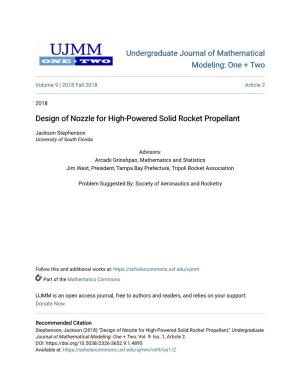 Design of Nozzle for High-Powered Solid Rocket Propellant