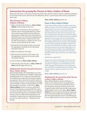 Instructions for Praying the Novena to Mary, Undoer of Knots