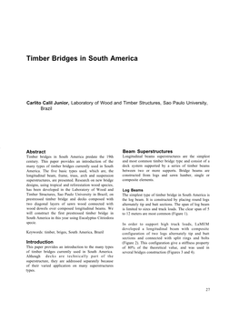 Timber Bridges in South America