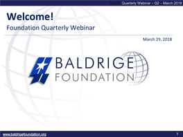Strategic Imperatives Baldrige Foundation