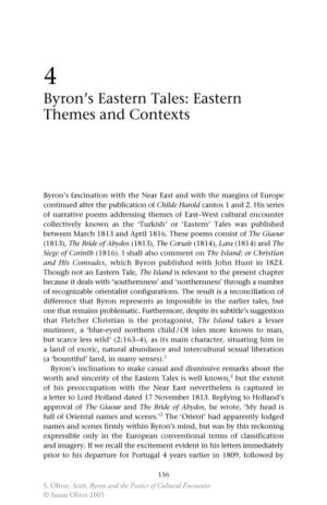Byron's Eastern Tales: Eastern Themes and Contexts