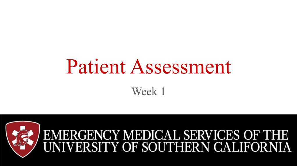 Week 1: Patient Assessment