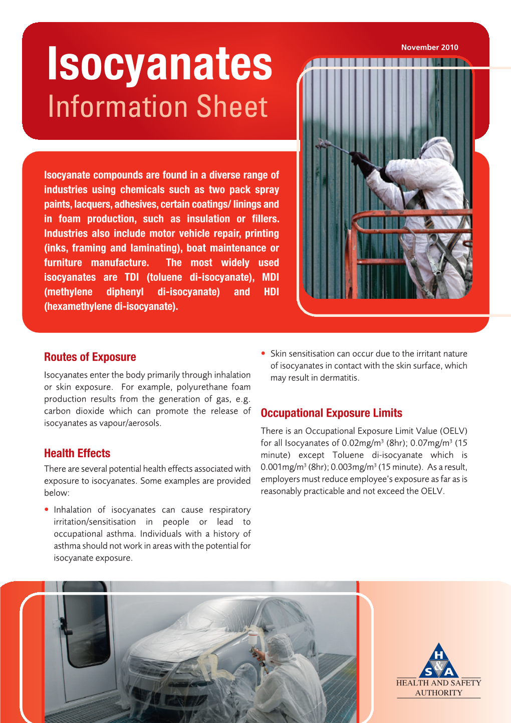 Isocyanates November 2010 Information Sheet