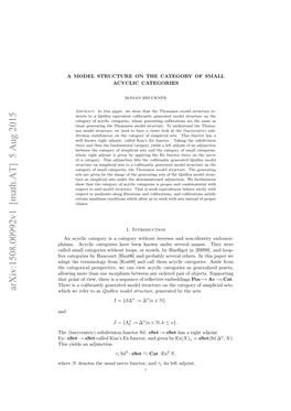 A Model Structure on the Category of Small Acyclic Categories