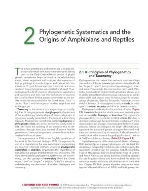 2Phylogenetic Systematics and the Origins of Amphibians and Reptiles