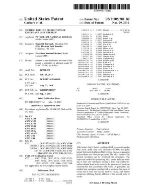 United States Patent (10) Patent No.: US 9,505,701 B2 Garbark Et Al