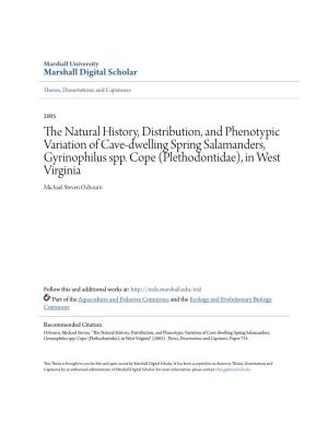 The Natural History, Distribution, and Phenotypic Variation of Cave-Dwelling Spring Salamanders, Gyrinophilus Spp