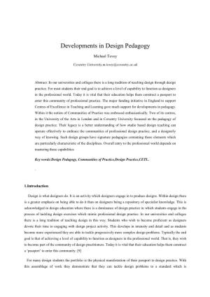 Developments in Design Pedagogy