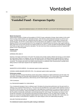 Vontobel Fund - European Equity