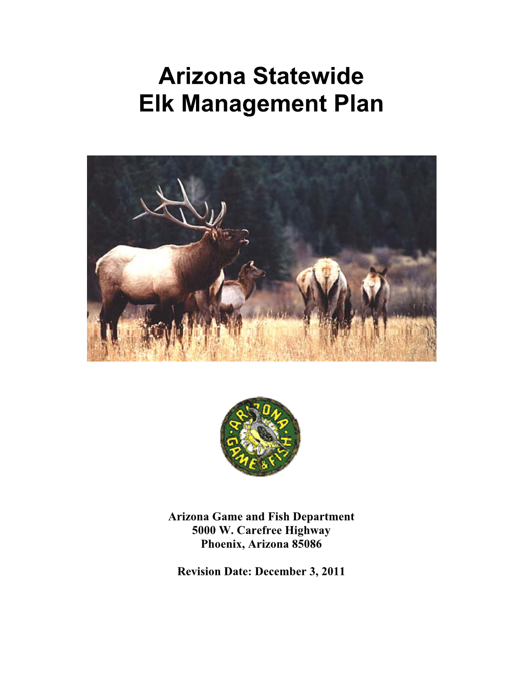 Arizona Statewide Elk Management Plan