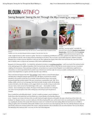 Saving Basquiat: Seeing the Art Through the Myth-Making at