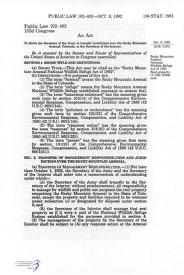 Public Law 102-402 102D Congress an Act
