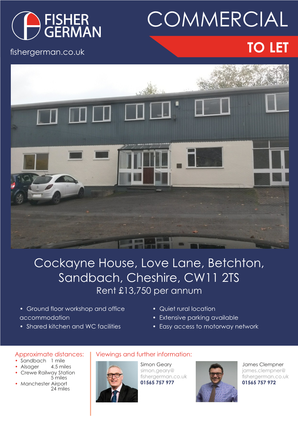 Cockayne House, Love Lane, Betchton, Sandbach, Cheshire, CW11 2TS Rent £13,750 Per Annum