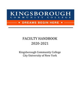 Faculty Handbook 2020-2021