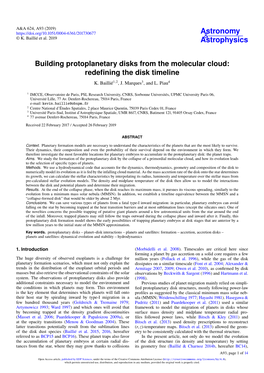 Building Protoplanetary Disks from the Molecular Cloud: Redeﬁning the Disk Timeline K