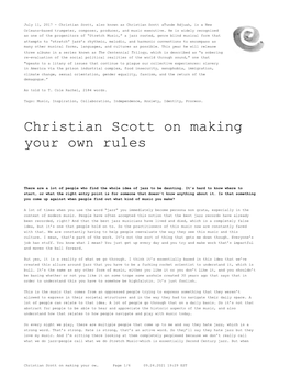 Christian Scott on Making Your Own Rules