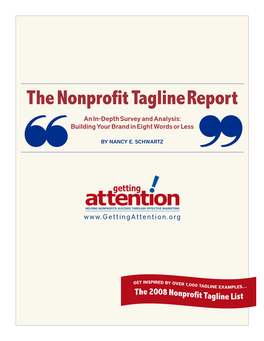 The Nonprofit Tagline Report D I