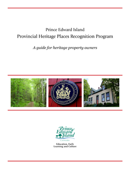 Provincial Heritage Places Recognition Program
