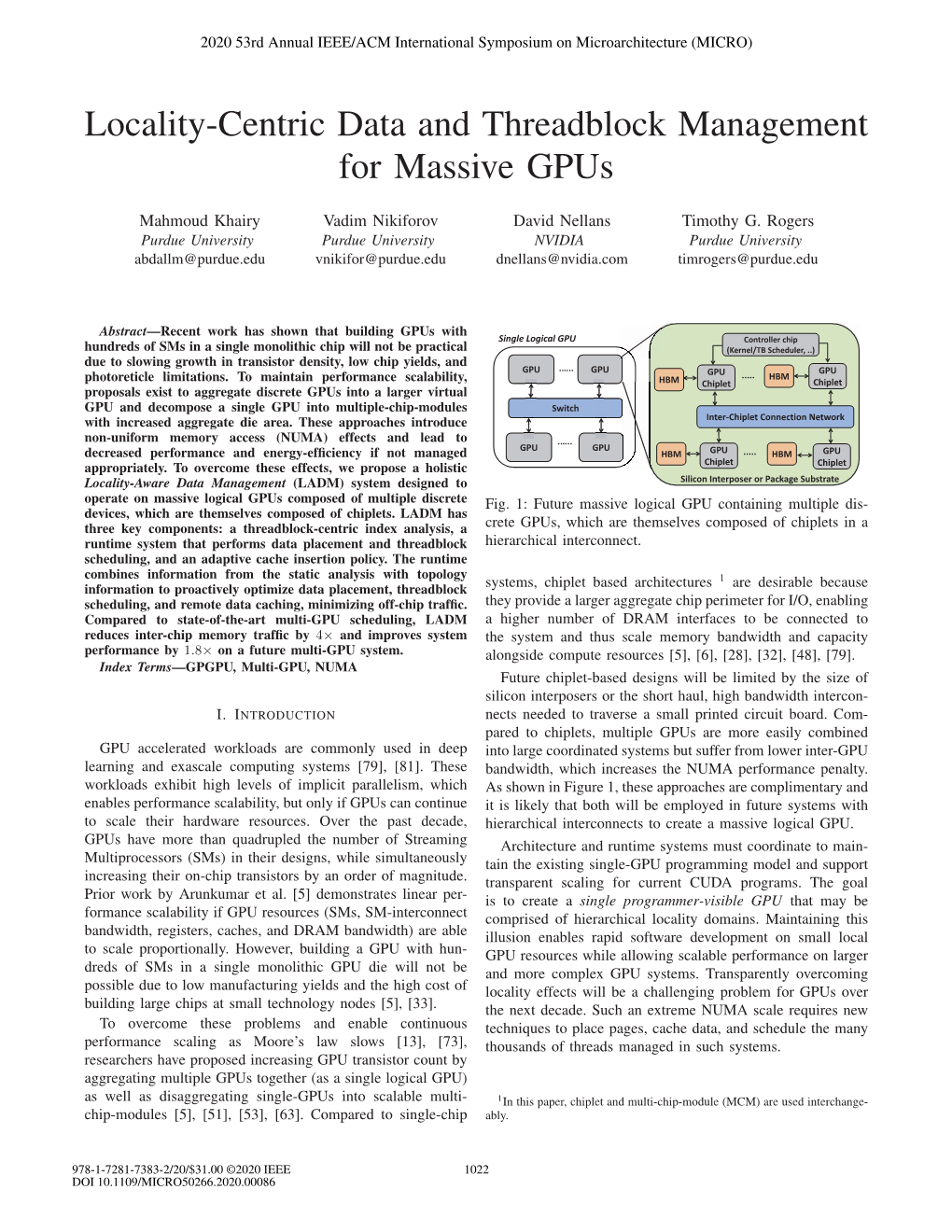 Locality-Centric Data and Threadblock Management for Massive Gpus