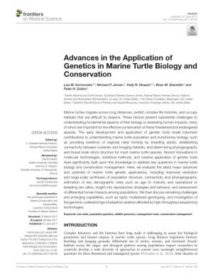 Advances in the Application of Genetics in Marine Turtle Biology and Conservation