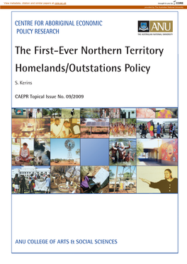 The First-Ever Northern Territory Homelands/Outstations Policy