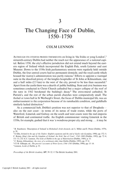 3 the Changing Face of Dublin, 1550–1750