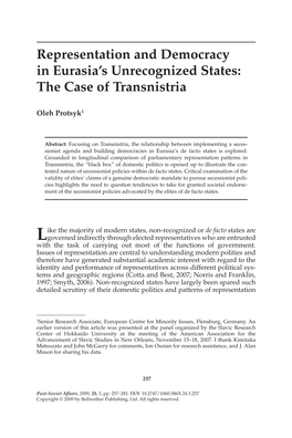 The Case of Transnistria