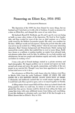 Pioneering on Elliott Key: 1934-1935