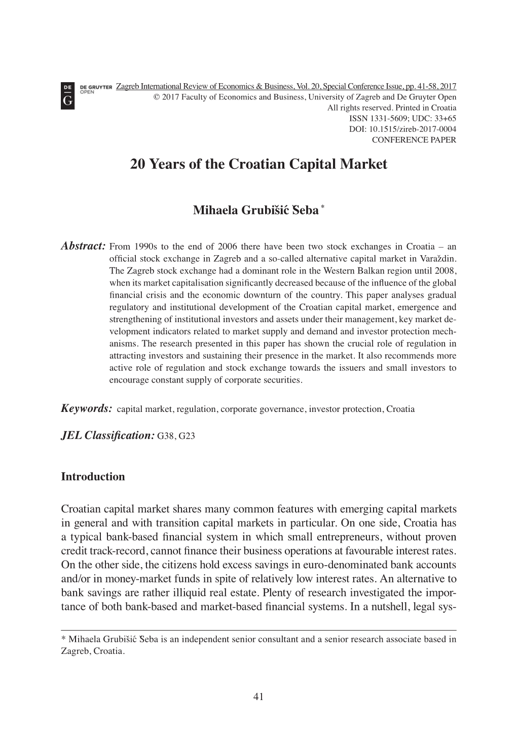 20 Years of the Croatian Capital Market